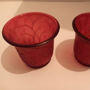 Party lite red candle holders